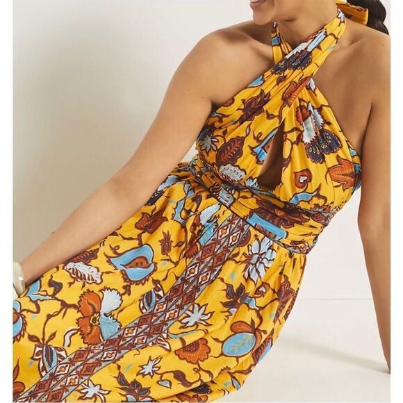 NEW Love The Label Ivy Dress in Sam Yellow XS Halter Midi - Picture 14 of 14